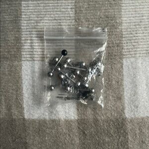 Silver and Black Tongue Rings